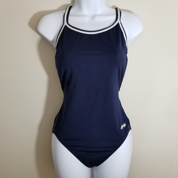 Dolfin 1 piece swimsuit  navy med - Picture 1 of 4
